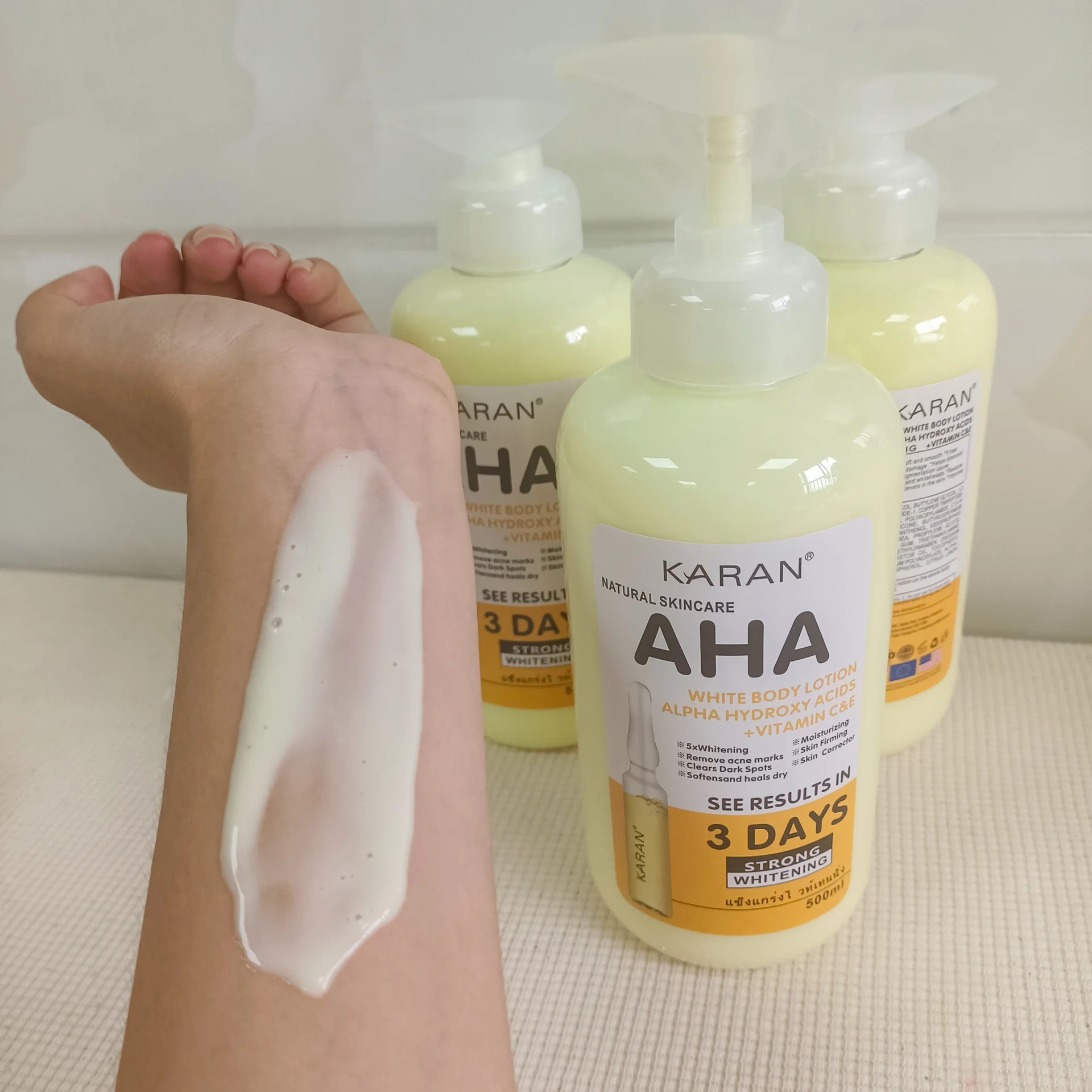 500ml AHA Body Cream Hydroxy Acids Vitamin C Vitamin E Moisturizing Lightening Body Lotion Butter Skin Care