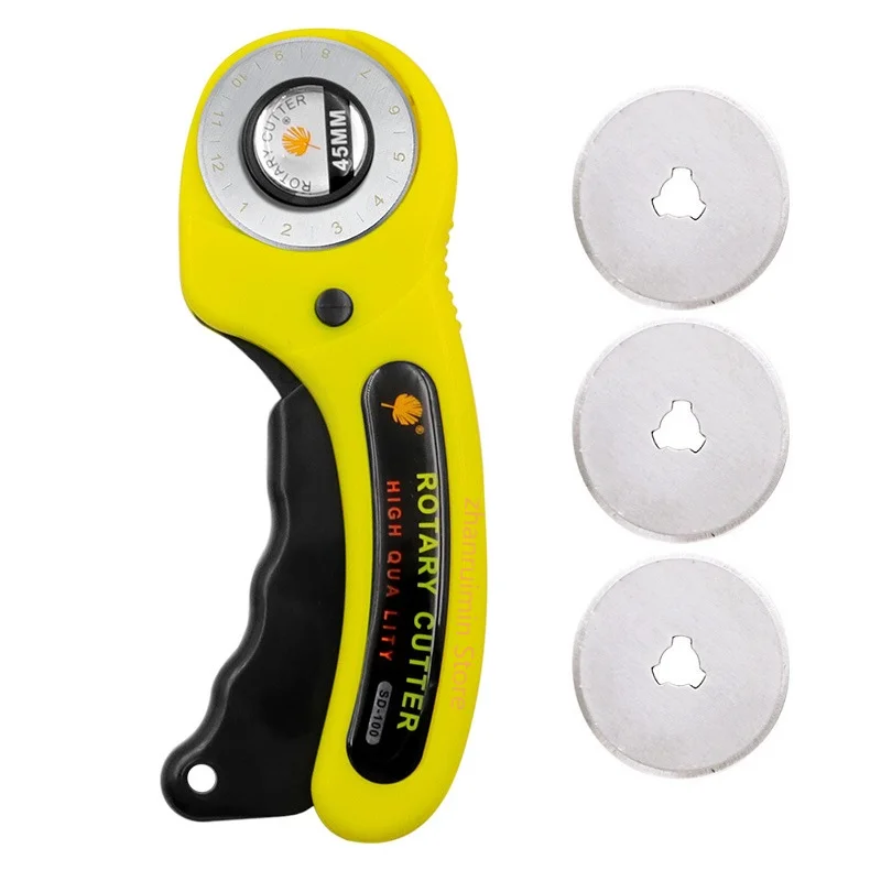 45-mm-Rotationsschneider-Set, Lederhandwerksschneidewerkzeug mit ergonomischem Griff für DIY-Stoff, Patchwork, Nähen, Quilten, Basteln – Detail 11