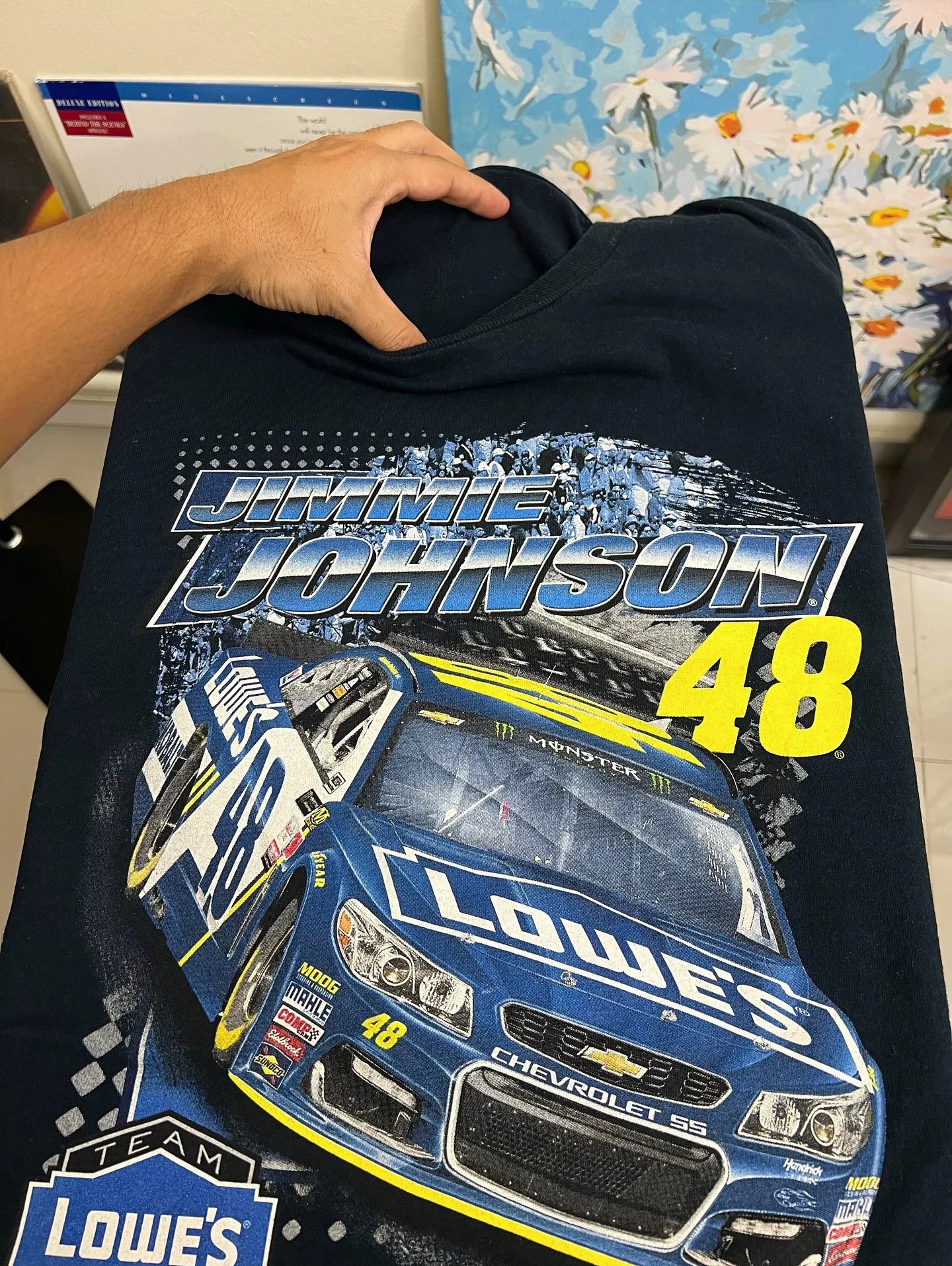 Jimmie Johnson Lowe's #48 NASCAR Racing Graphic T-Shirt Cotton Men Women Streetwear Tee