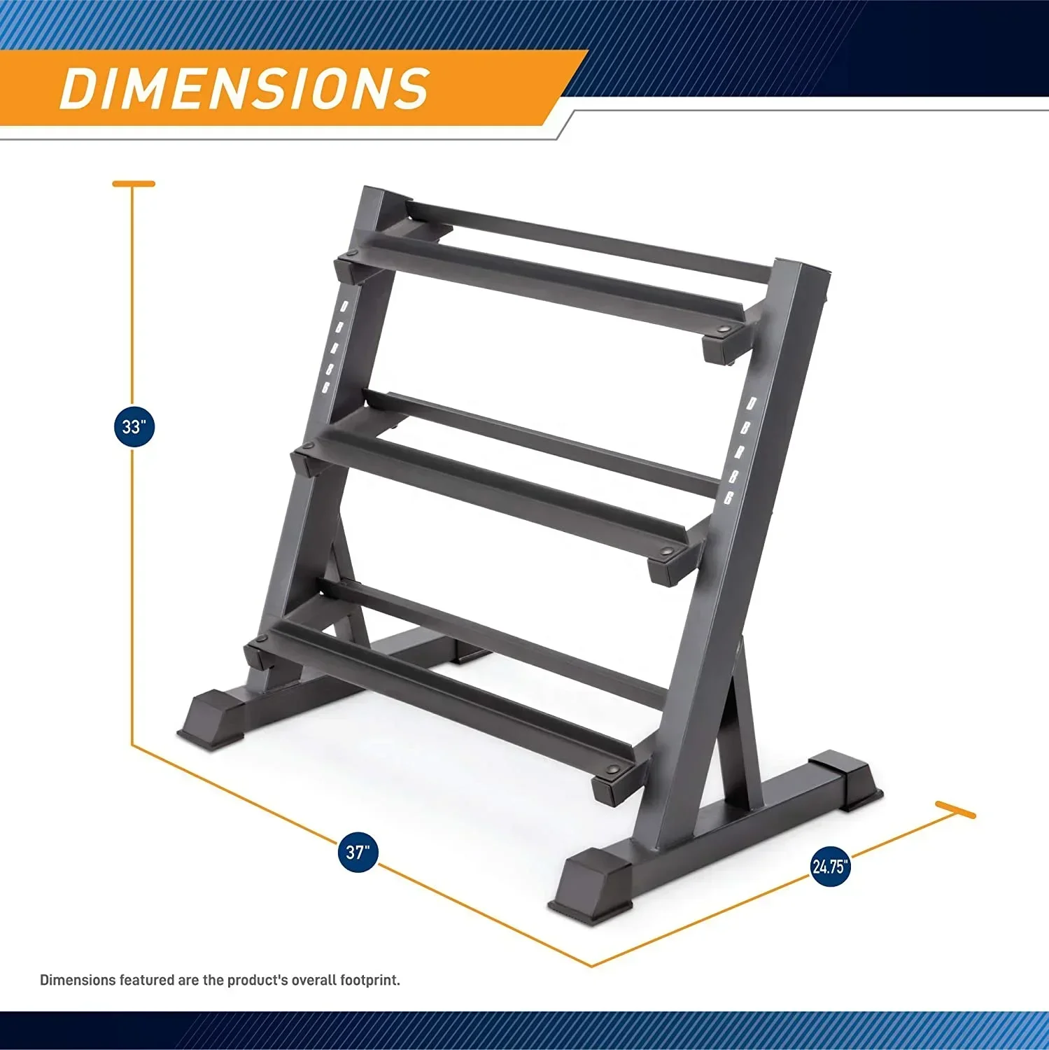 Gym Equipment Fitness Machine 3 Tier Metal Steel Home Workout Gym Dumbbell Weight Rack Storage Stand