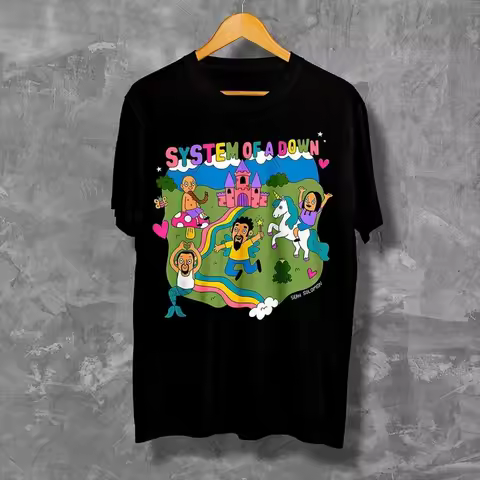 Funny System 0f Down Band Cartoon T Shirt S 5XL