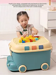 Thickened extra large capacity storage boxes household plastic children's toys to organize cartoon locomotive organising box