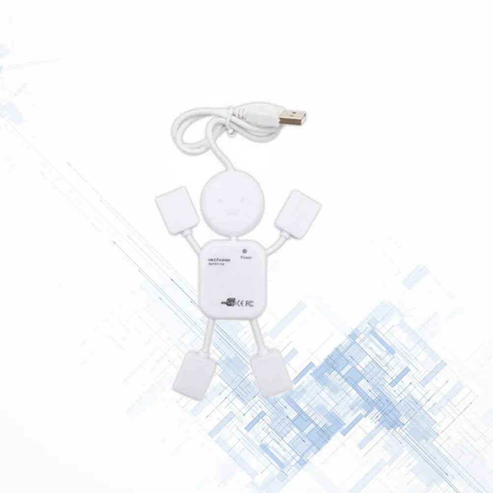 4 Ports People Shape USB 2.0 Hub Super Speed Data Expansion Splitter for Computer Laptop Notebook Compact USB Splitter 2.0