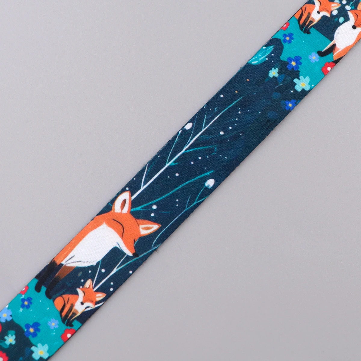 Cartoon Cute Little Fox Credential Holder Lanyard