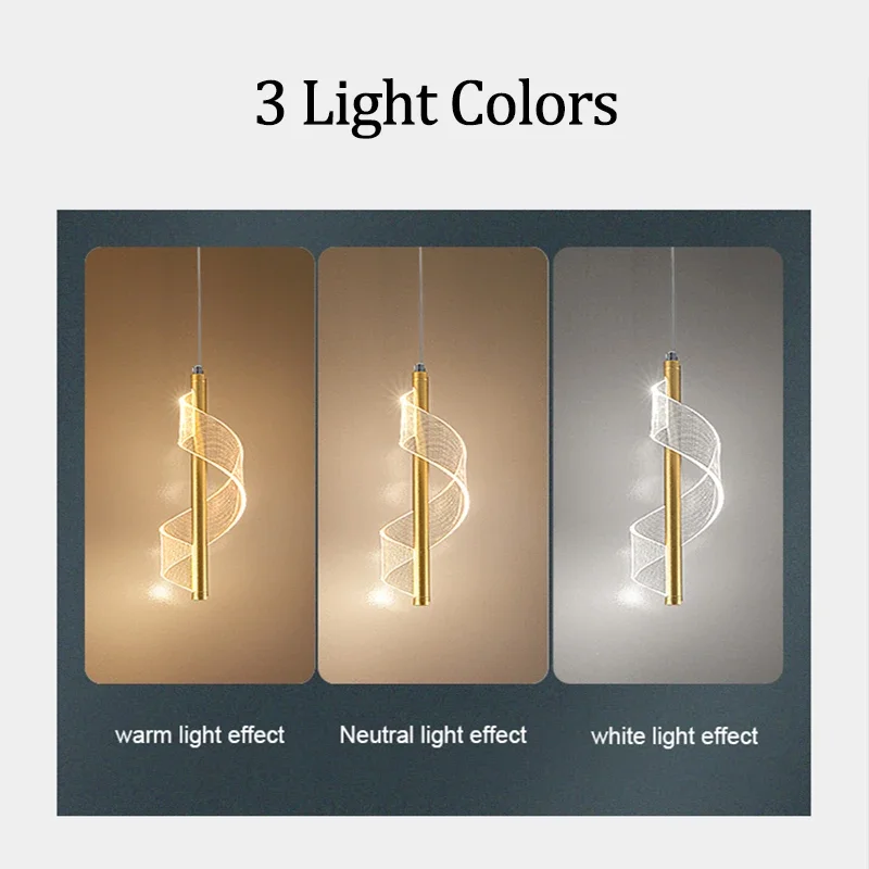 LED Bedside Pendant Light, Simple and Modern, Living Room, Bedroom Bedside, Creative Single Head Long Line Small Pendant Light image 5