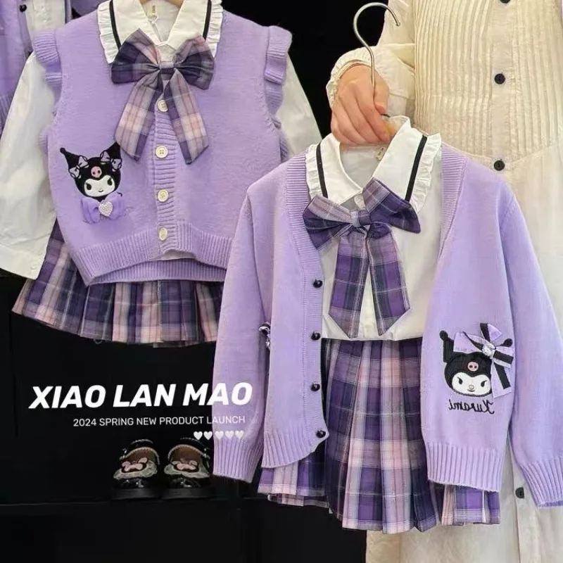 

Girly Heart Kuromi Anime Kawaii Sanrio Y2k Long Sleeve Coat Shirt Skirt Spring Autumn Cute Cartoon Clothing Fashion Gifts