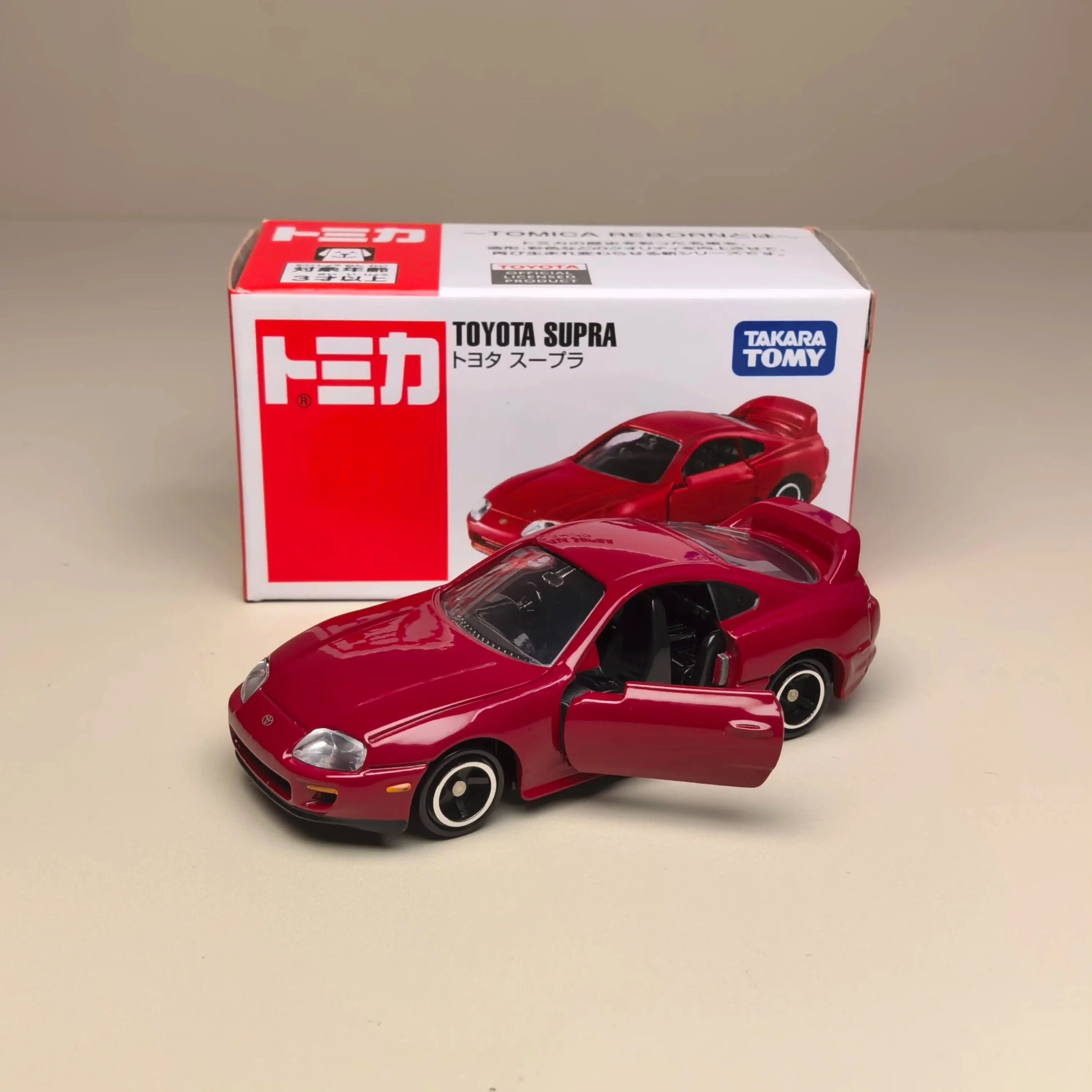 Original Takara Tomy Tomica ReBorn Toyota Supra Static Diecast Metal Vehicle, Scale Model for Collector Desktop Display