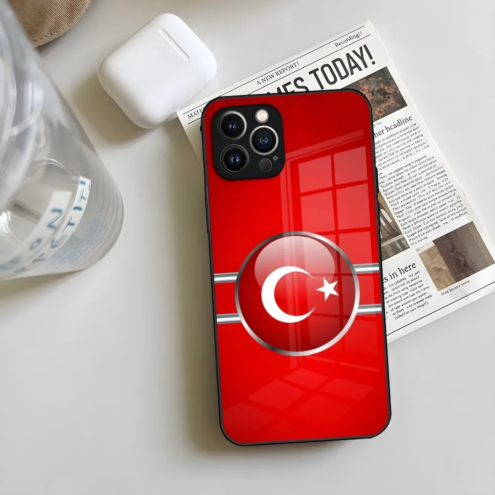 Turkey Flag Phone Case for Iphone 15 14 13 12 Pro Max 11 Mini X Xr Xs 8 Puls glass