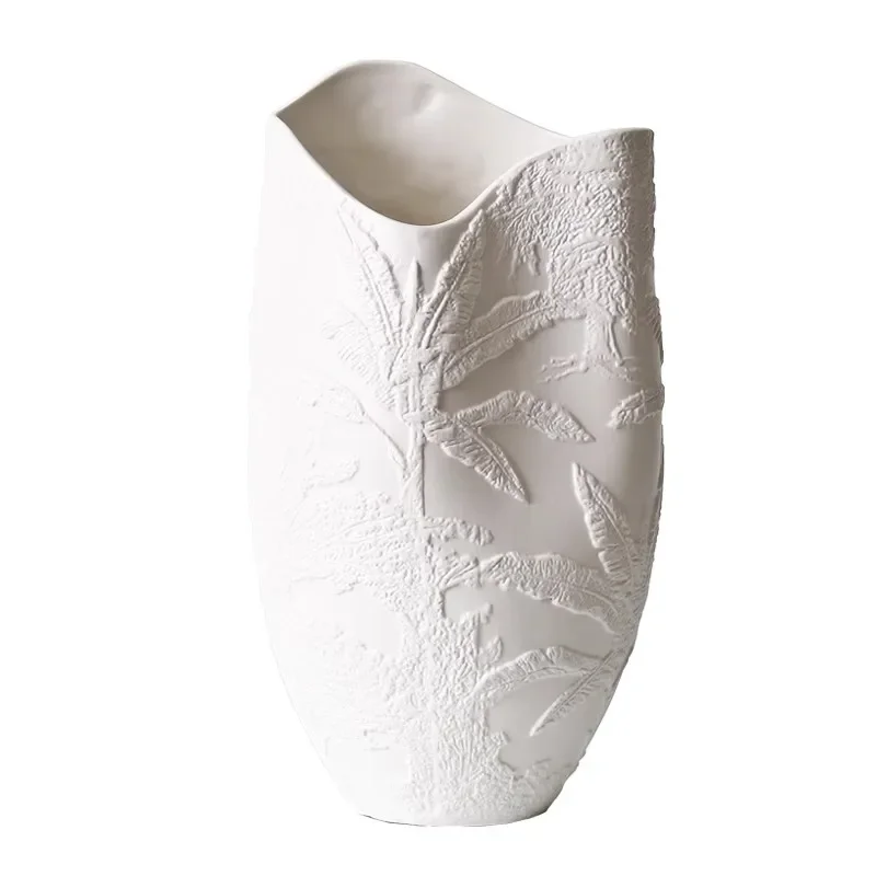 

Sand Wind Large White Ceramic Vase Ornament Living Room Flower Arrangement Hydroponics Home