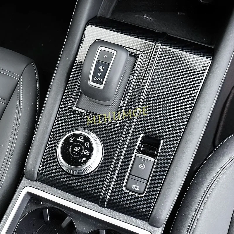 

For Mitsubishi Outlander 2022 2023 2024 Carbon Fiber Interior Center Console Gear Shift Shifter Panel Cover Overlay Trims