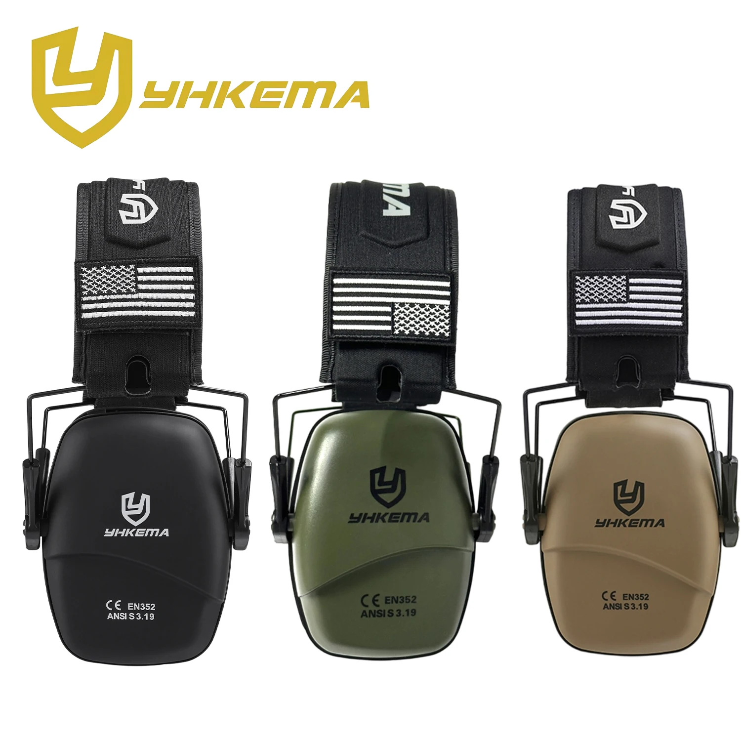 YHKEMA Tactical headset ear protection shooting headphones for hunting Hearing earmuff Noise reduction 25db earmuffs