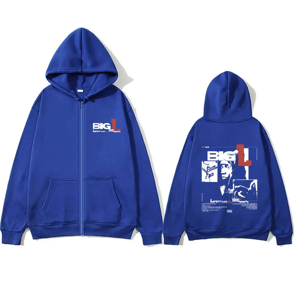 Sweats à capuche zippés pour hommes, The Notorious Big L, LifParalymcopy, Lez of The 418, Eerous Zipper Hoodie, Biggie Smalls Zip Up, Hip Hop Jacket