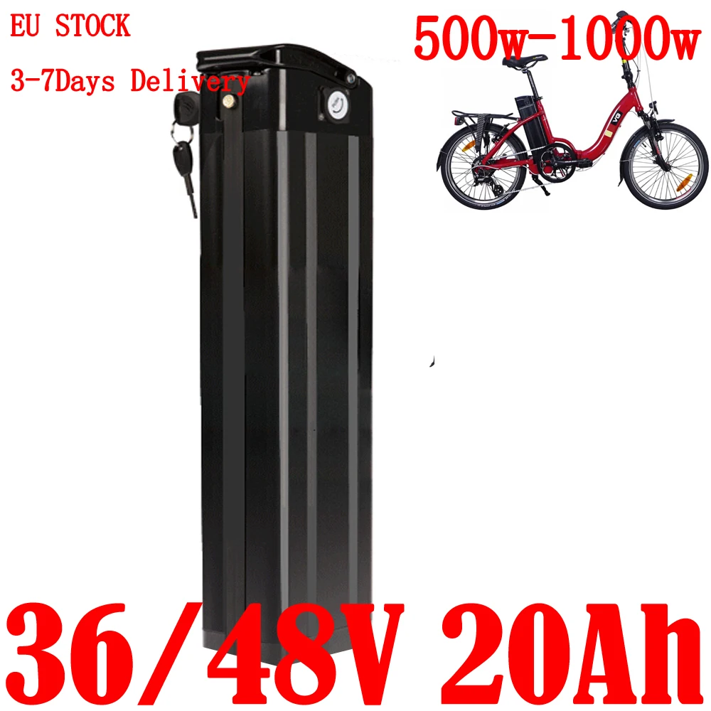 18650 cell ebike battery 36V 48V 20AH Lithium Silver Fish Electric Bike Battery Akku For 500w 1000w electric bike Li-ion Battery