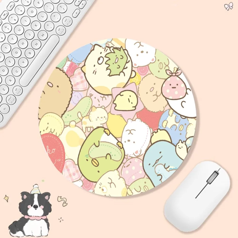 Sumikko Gurashi Mousepad Round Custom Skin Office Computer Desk Mat Table Keyboard Big Mouse Pad Laptop Cushion Non-slip