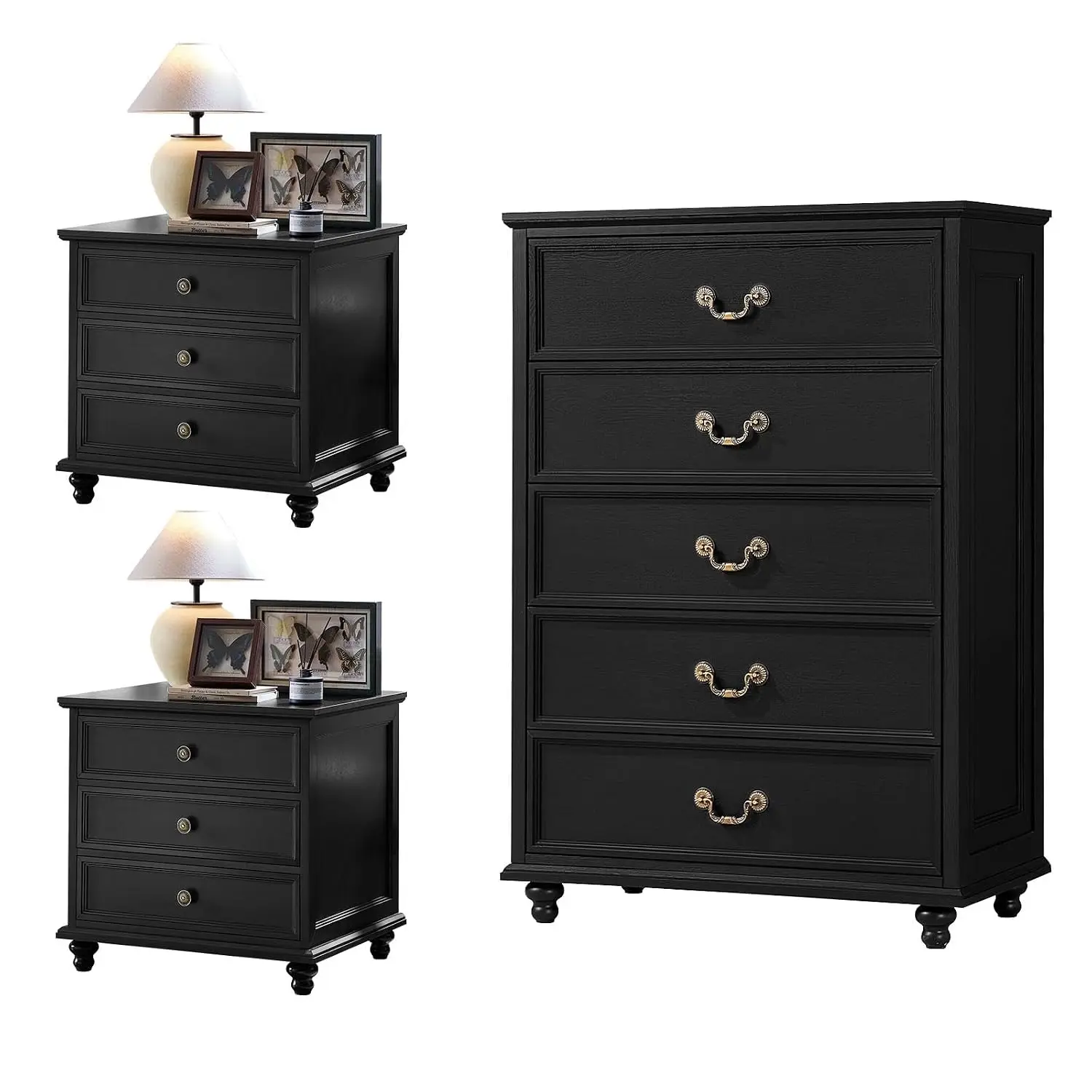 Farmhouse Dresser and Nightstand Set 5