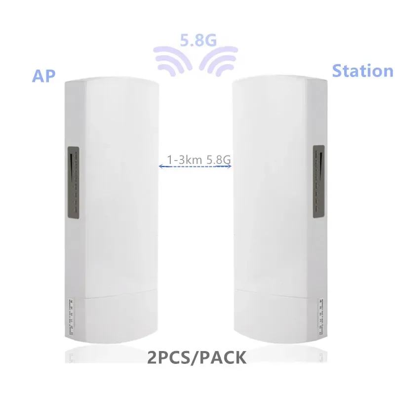 2 stuks router Wi-Fi 1-3 km 300 Mbit open router CPE 5.8G draadloze toegangspunt brugapparaat wifi extender dual band repeater