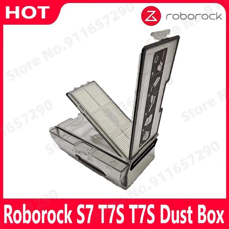 Roborock-caja de polvo para Robot aspirador, piezas de repuesto con accesorios de filtro, S7, S70, S75