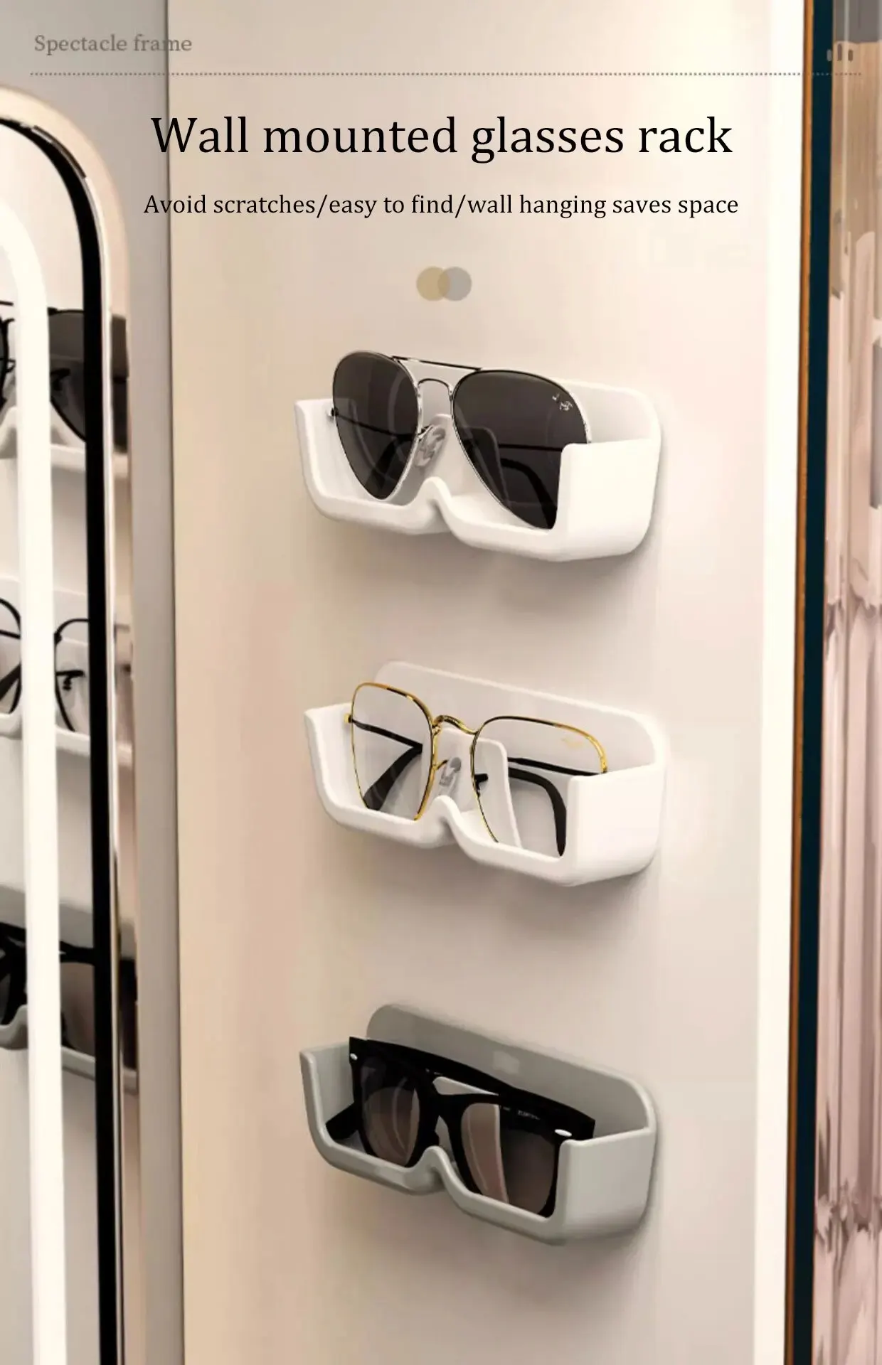1pc Gläser Lagerung Rack Wand Sonnenbrille Sonnenbrille Display Requisiten Myopie Gläser Rahmen Display Rack – Detail 1