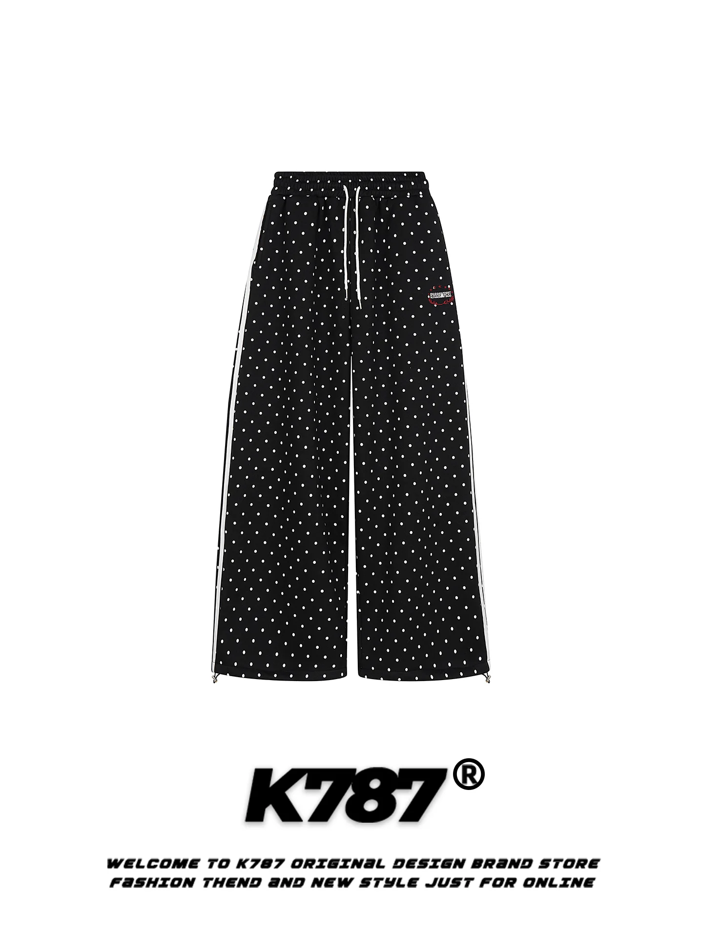 

Брюки K787 в американском ретро-стиле в горошек, повседневные, свободные, утягивающие, с широкими штанинами, с высокой талией, прямого кроя, для мужчин и женщин