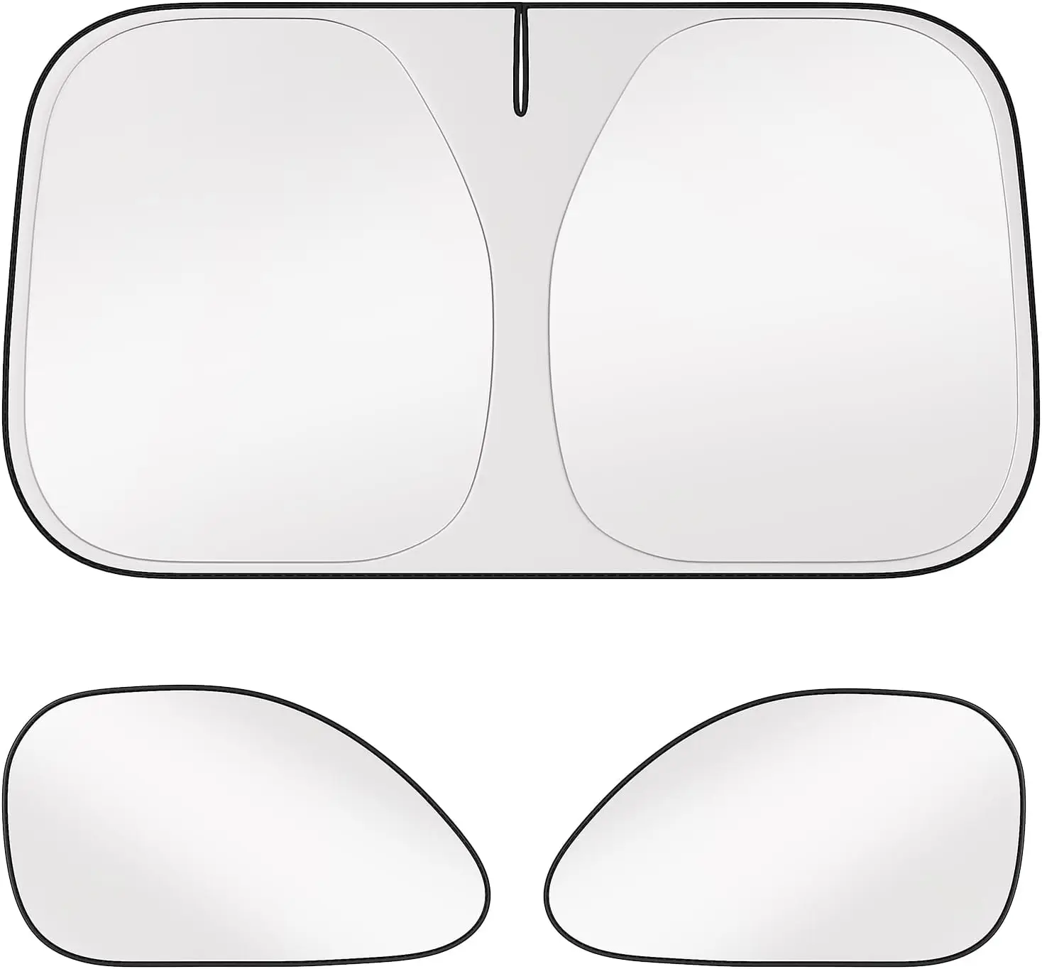 

Car Windshield Sun Shade, 3Pcs 240T Foldable Sun Visor for Car Windshield & Side Window UV-Proof Heat Insulation Automotive Inte