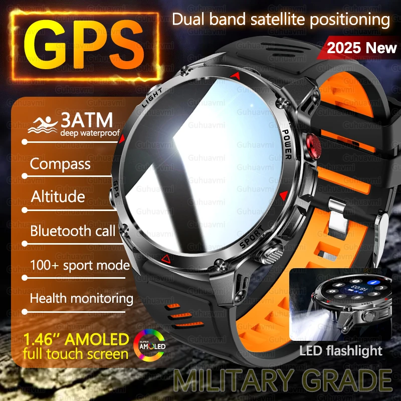 

2025 Новые уличные GPS спортивные умные часы мужские профессиональные часы для плавания компас высотомер 3ATM водонепроницаемые умные браслеты мужские