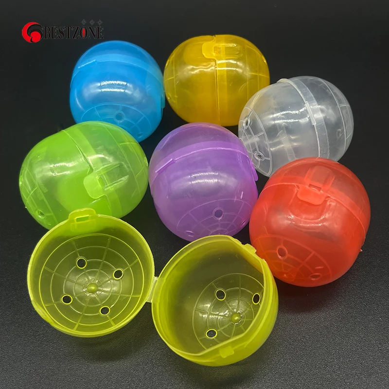 10Pcs 47x56MM Plastic Empty Hinged Conjoined Toy Capsules With Transparency Surprise Ball For Vending Machine Filled With Toys