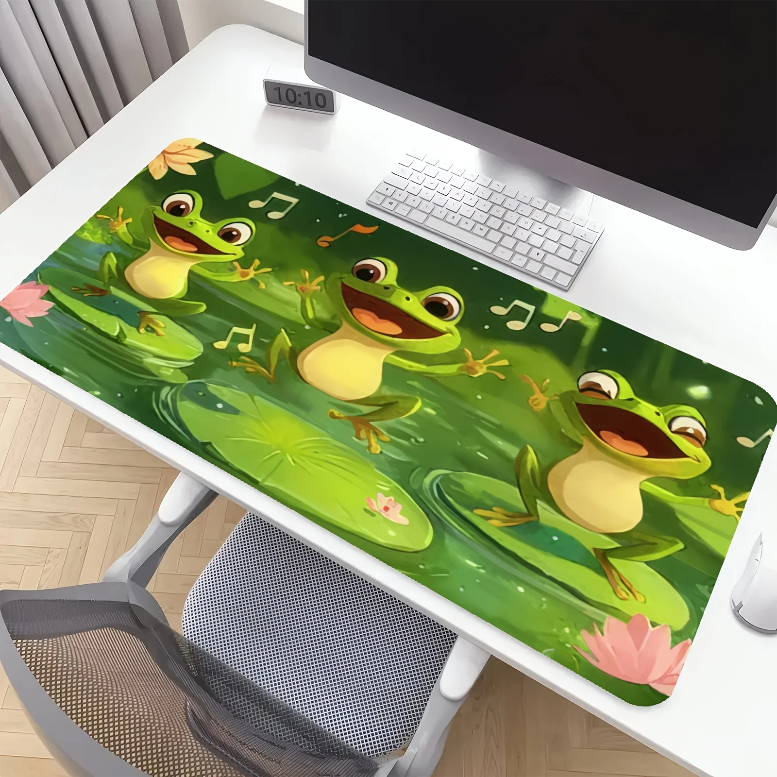 

Green Frog Design mouse pad with notes, high-quality computer accessories, rubber anti-slip, washable and durable desk mat