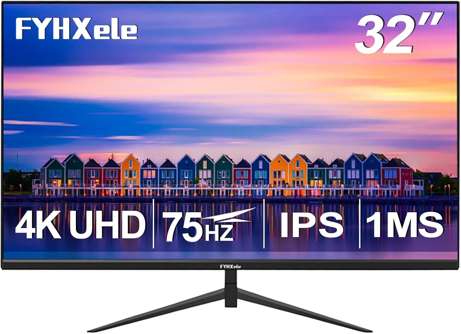 FYHXele 32 Inch 4K UHD Computer Monitor 3840x2160 75Hz PC Display for Design Casual Gaming Work