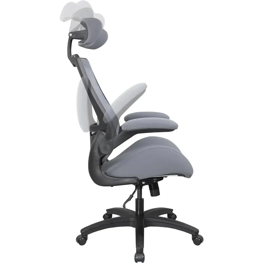 400lbs Ergonomic Mesh Office Chair Desk Chairs Function High Back Desk Chair - Adjustable Headrest With Flip-Up Arms