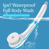 Brosse de bain électrique domestique cinq en un, manche long, nettoyage en profondeur, brosse de bain de massage, étanche, lait de massage électrique lisse 4