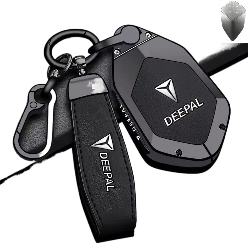Zinc Alloy Key Fob Cover for Deepal SL03/S05/L07/S07/G318/S7 AD, Heavy Duty Metal Protective Case Shell with Keychain Keybag