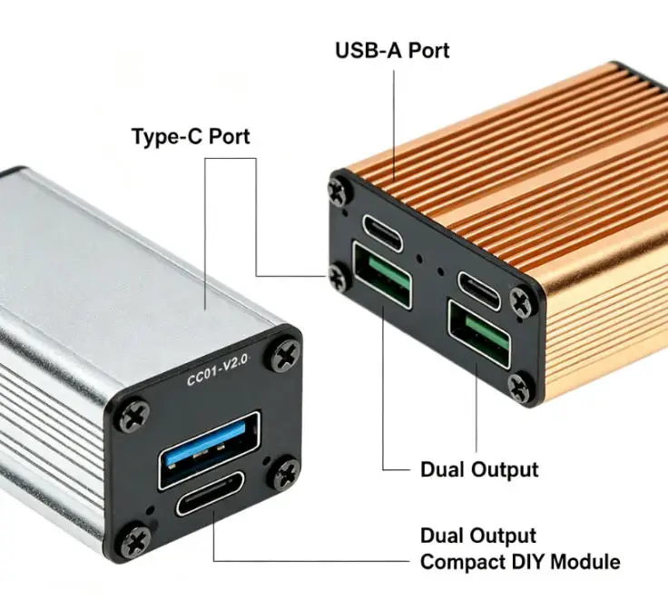 140W Dual‑Port Fast, Multi‑Protocol High‑Speed Power Adapter Compatible With Multiple Electronic Devices