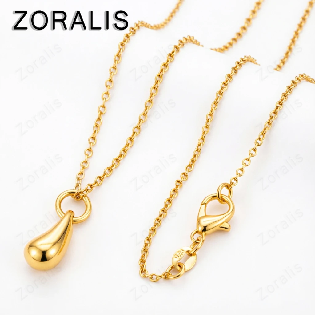 18K Gold Water Droplet Pendant Necklace For Women necklaces Fashion Party Wedding Charm Jewelry Birthday Gift
