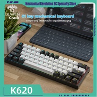 New Leaven K620 63Keys Esports Wired Keyboard Solid Color Classic Type-C Supports Hot Swappable Rgb Lighting Mechanical Keyboard