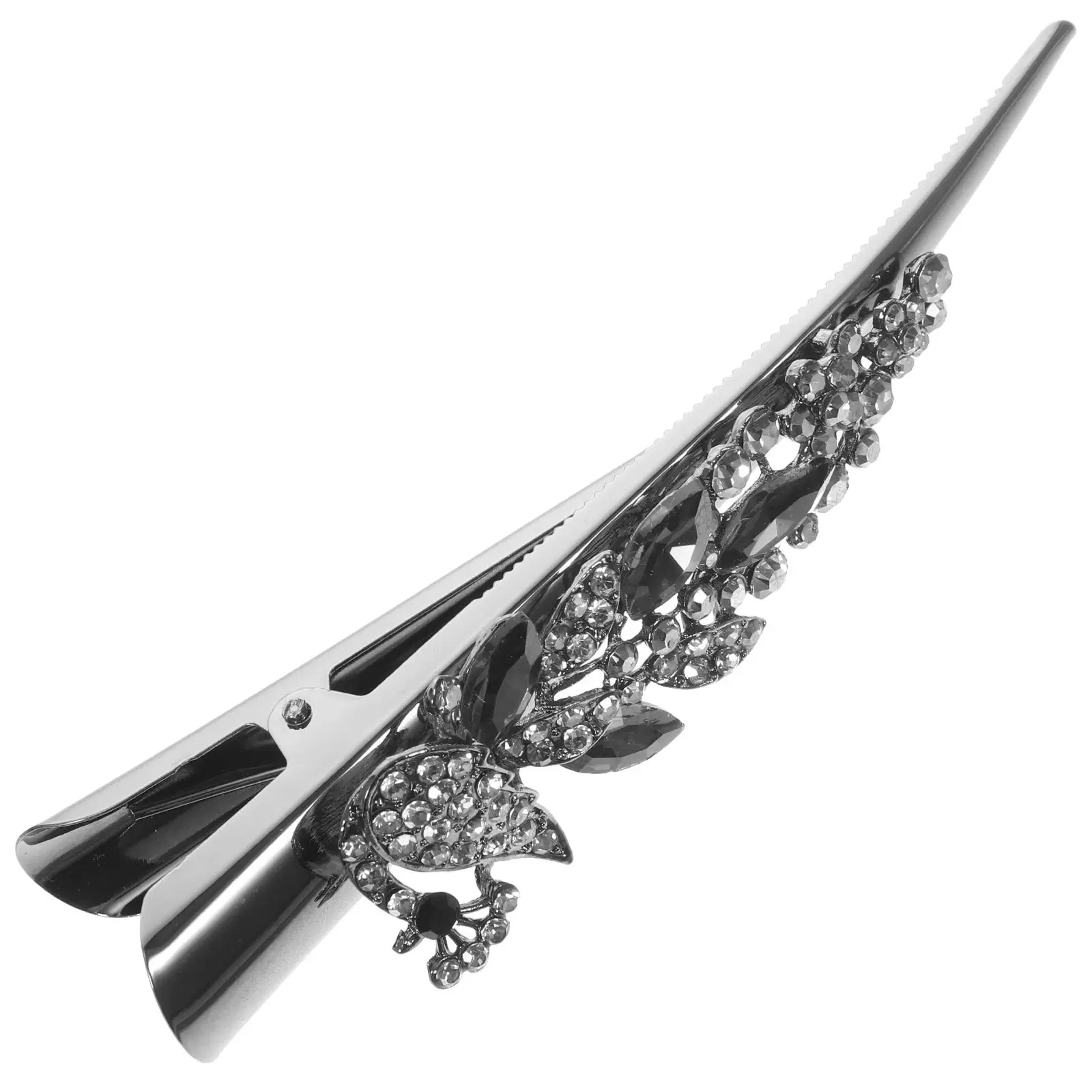 

Rhinestone Hairpins Retro Crystal Barrettes Large Size Shiny Metal Women Party Holiday Thick Thin Hair Styling Duck Bill Clips