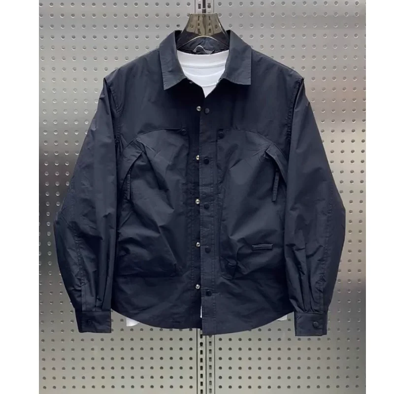 

Spring Autumn Outdoor Workwear Stand Collar Jaet Men's Faion Loose Versatile Sport Casual Windbreaker Coat