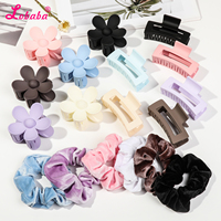 3Pcs Dopamine Fashion Elastic Colorful Band Hair Circles Ties Flower&Square Shaped Hair Clip Noslip Hair Accessory for WomenGift