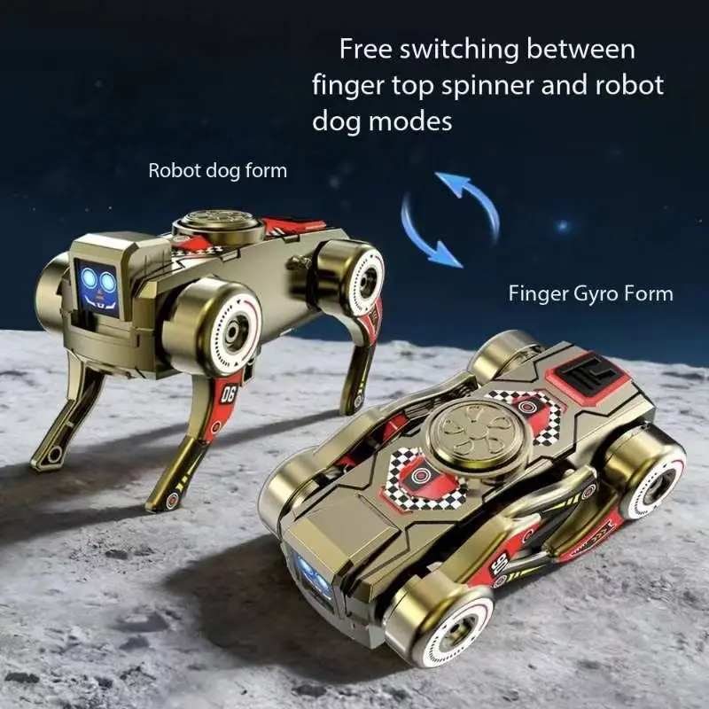 Fingertip Gyroscope Series Chain Release Robot Dog Transformable Rotating Fidget Spinner Stress Relief Finger Adults Toy Gifts