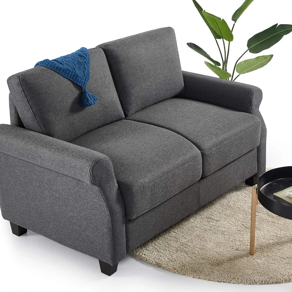 

Josh Loveseat Sofa / Easy, Tool-Free Assembly, Dark Grey