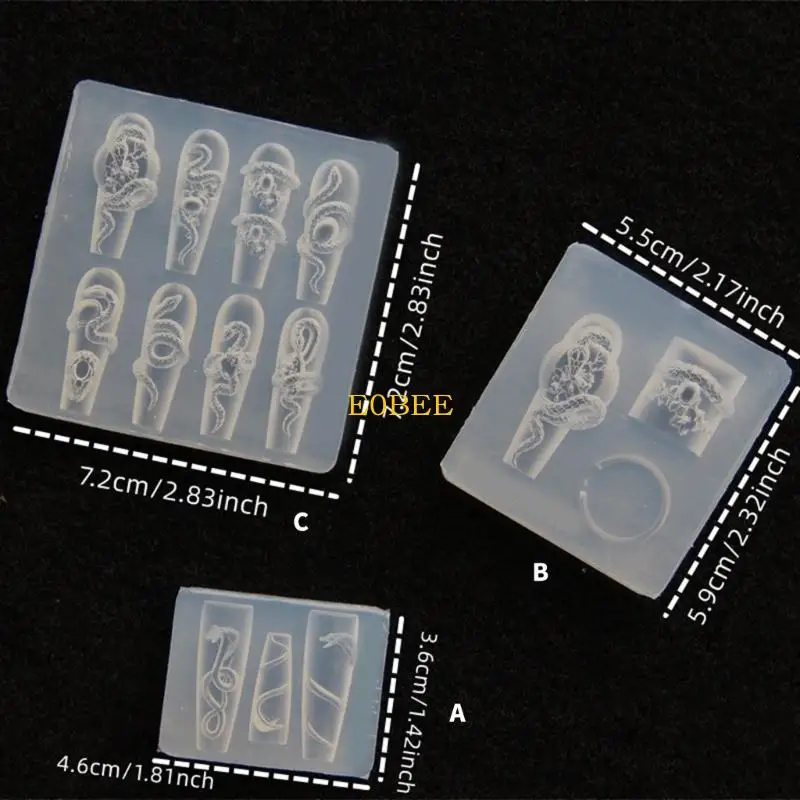 E0BE Artiste Moule ongles en silicone Sturdy Splake pour fabriquer des matériaux flexibles avec différentes tailles