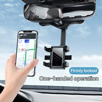 Car Phone Holder Mobile Stand 360 Degree Rotating Auto Rear View Mirror Bracket Adjustable Phone Holder For Car