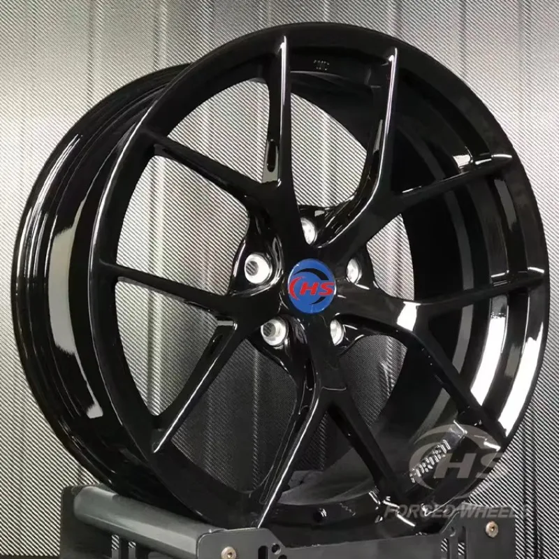 

Глянцевые черные легкосплавные кованые диски 5x112 5x120 5x114.3 для гоночных автомобилей BMW M3 F80 M4 F82 Porsche 911 Tesla Model Y