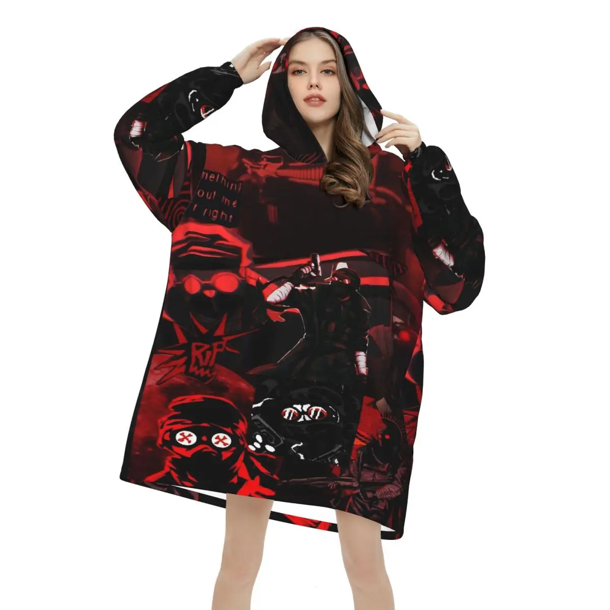 MADNESS COMBAT Hank Wearable Blanket Hoodie for Women Men Warm Cozy Large Blanket Sweatshirt Thick Fleece Hooded Blanket