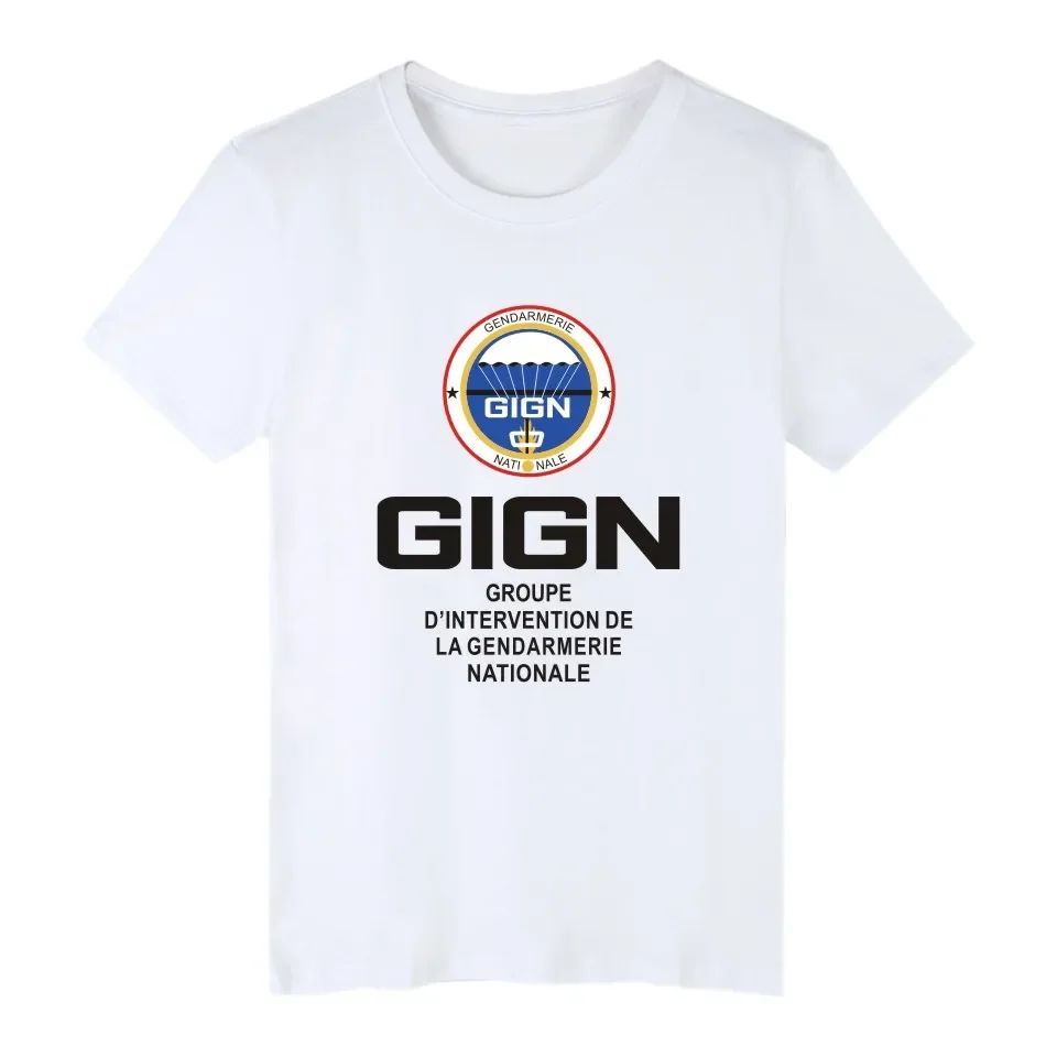 France Special Elite Policia Forces GIGN Unit T Shirt. High Quality Cotton, Large Sizes, Breathable Top, Loose Casual T-shirt