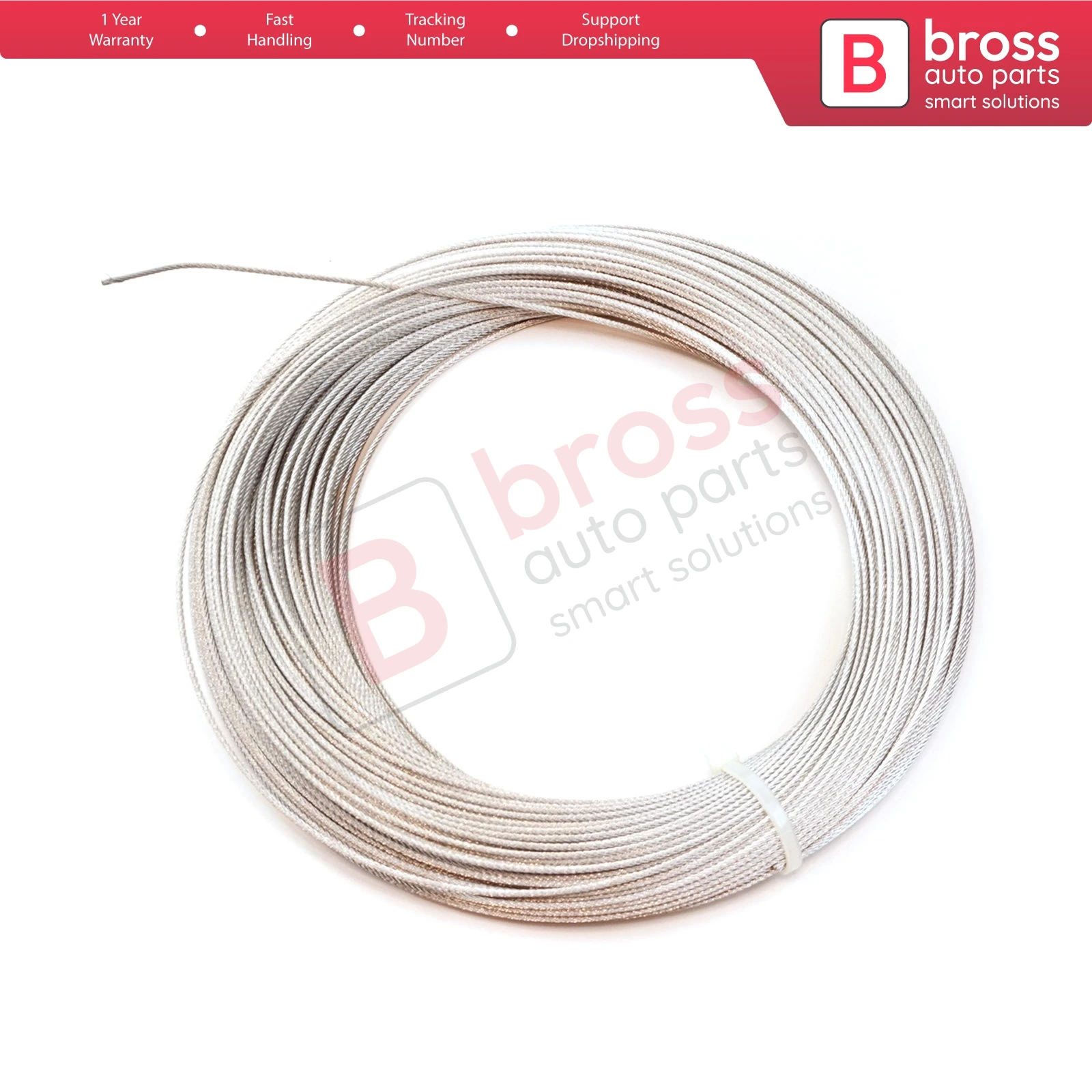 

BWR5472 Strong Galvanised Steel Wire Rope Diameter: 1.5 mm Length 100 meter 7x7 Strands for Car Window Lifter Regulator Repair