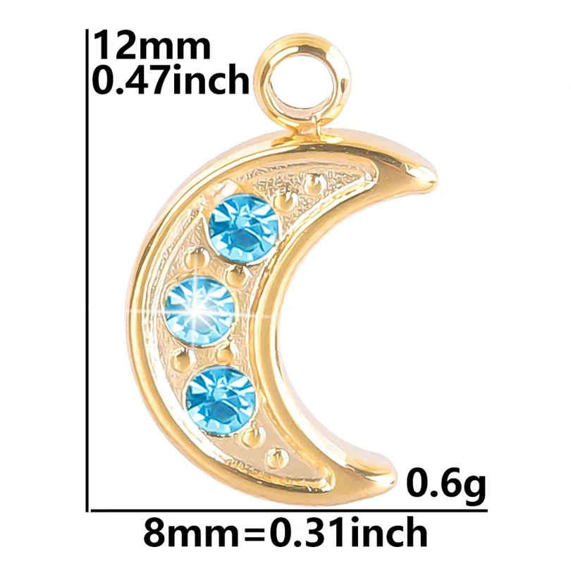Gold Plated Star Moon Evil Eye Charms Set
