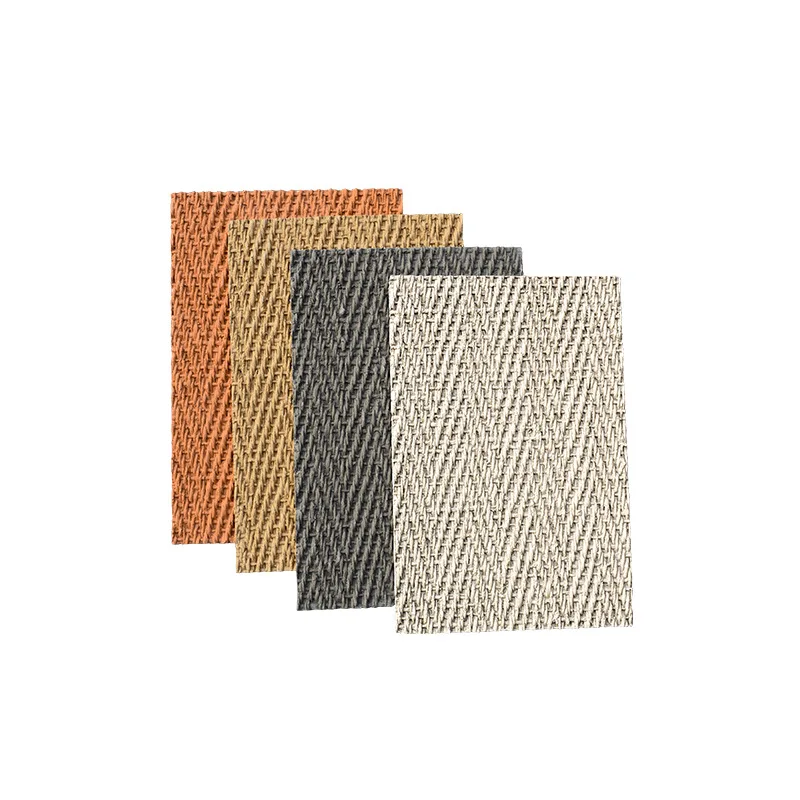 Linen woven soft stone woven herringbone woven cloth pattern stone ceiling background wall decorative soft porcelain flexible