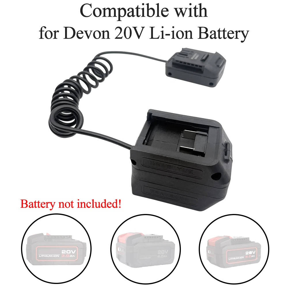 

Power Tool 2 In 1 Adapter Extended Line Connector Weight Reducer for Devon 20V Battery for Devon 20V Power Tools 5150-Li-20-26
