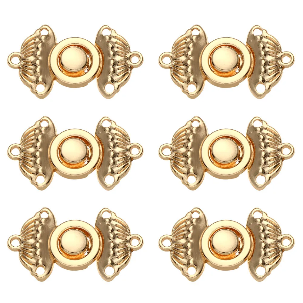 6Pcs DIY Decor Scarf Clasp Sweater Cape Cloak Clasp Connection Buckle Cheongsam Buckle Metal Buttons
