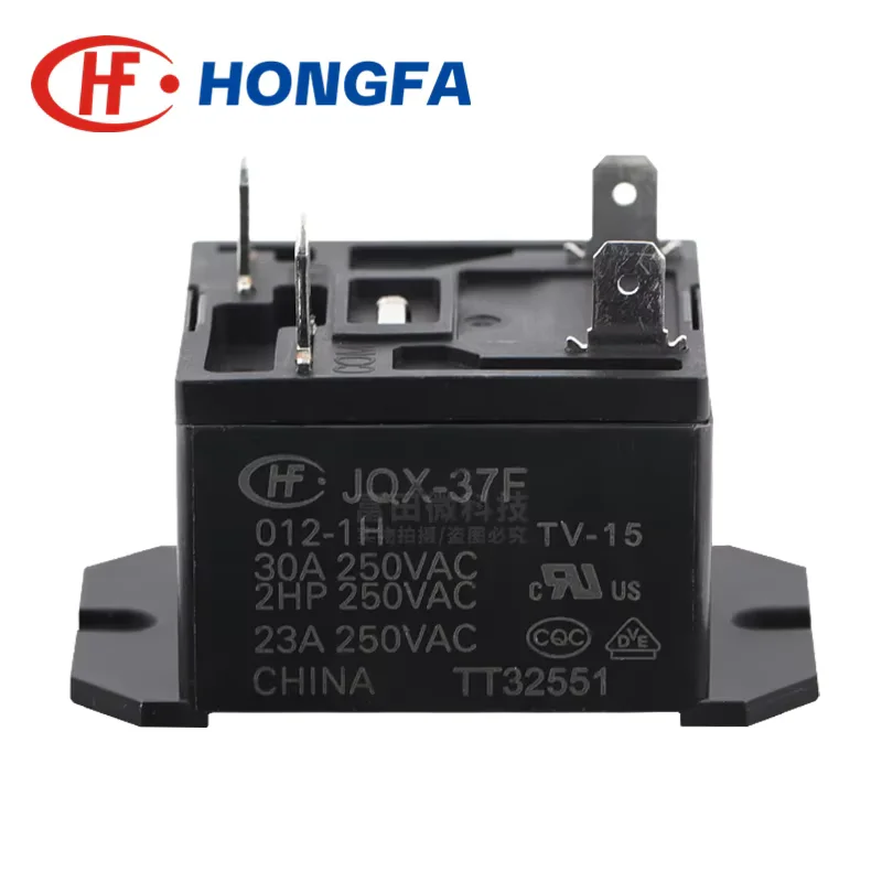 1Pcs HONGFA Relay HF37F JQX-37F-012-1H JQX-37F-024-1H 12VDC 24VDC 4Pin 30A Replaceable SFD-112DM SFD-124DM 12V 24V Power Relay